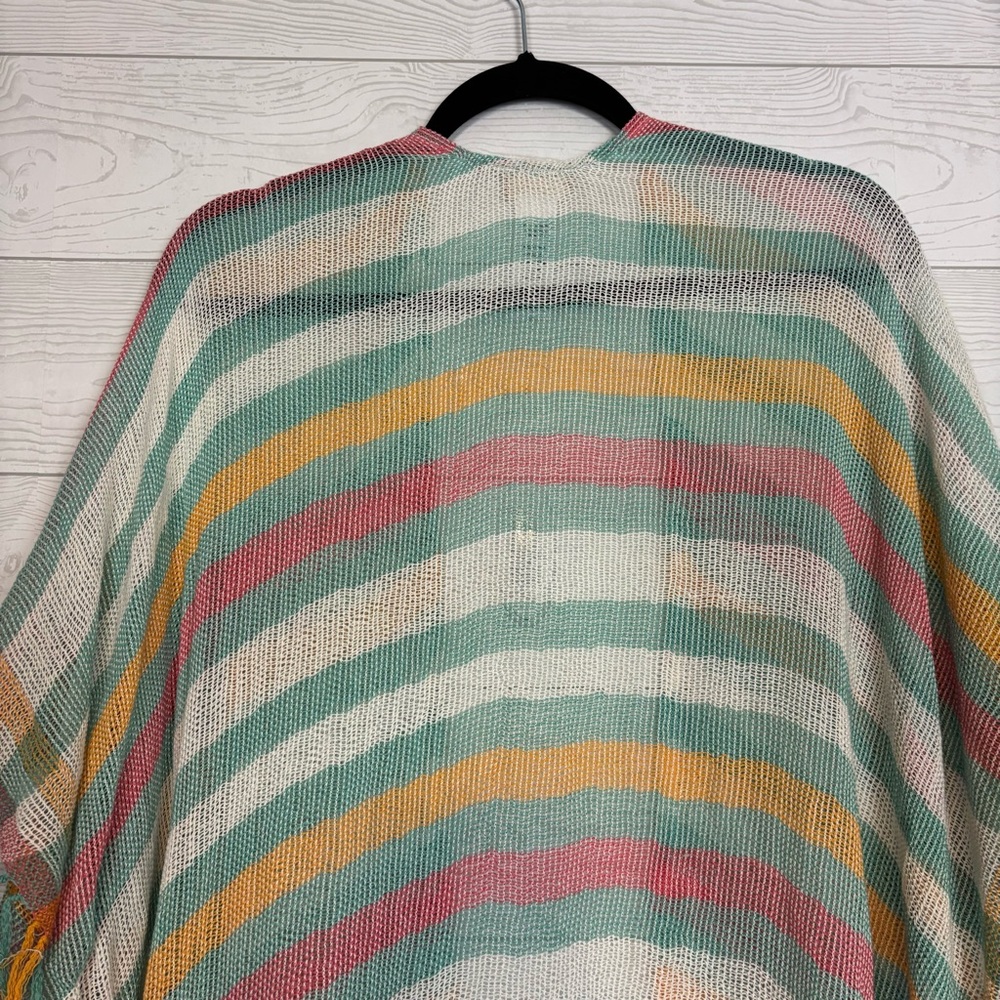 Free People Tan Lines Woven Kimono Stripes Coverup One Size - Picture 7 of 13